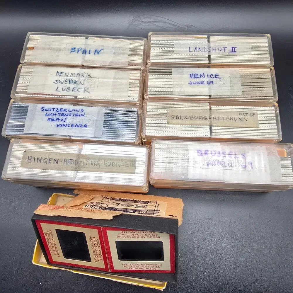 Vintage 35mm Slides Lot of 300 Scenery Landscapes 1960s European 8 Boxes